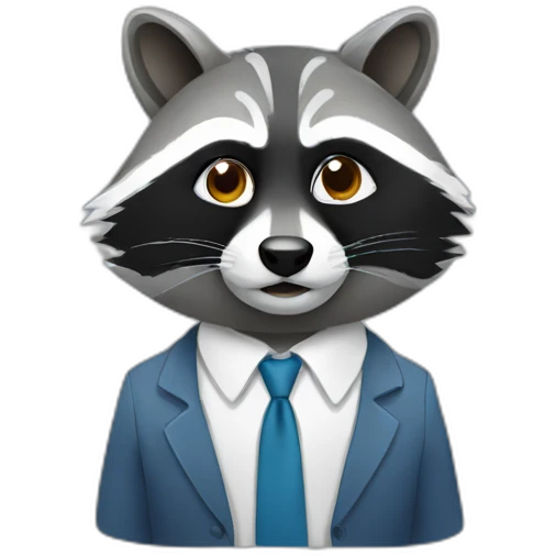 raccoon at office work emoji