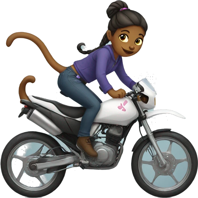 girl riding a cat  emoji
