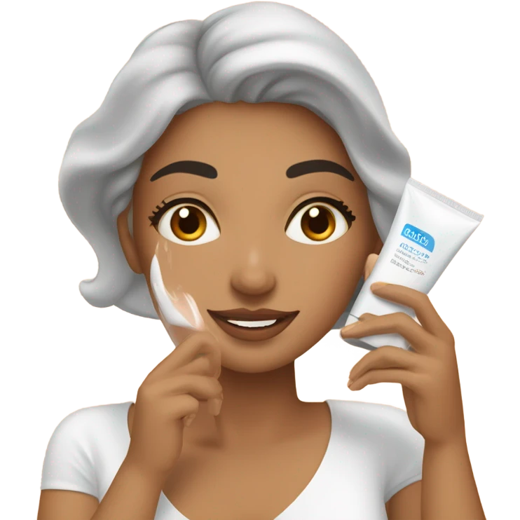 Latina applying skincare  emoji