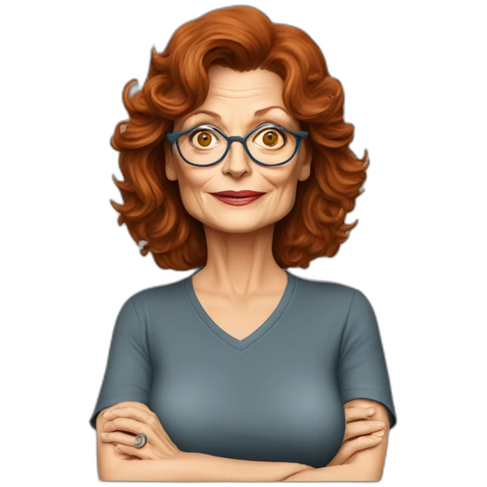 actor susan sarandon cartoon wearing tee emoji