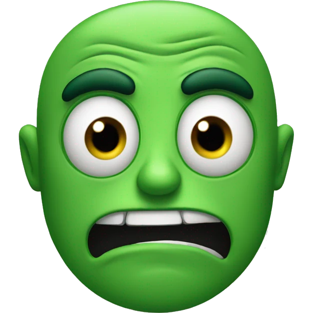 mad green face emoji