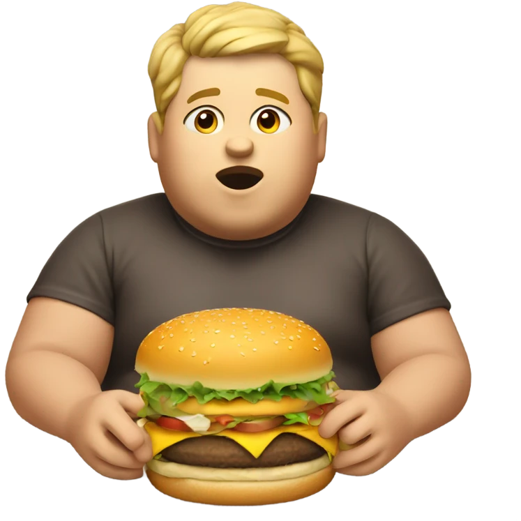 Fat boy eating burger  emoji