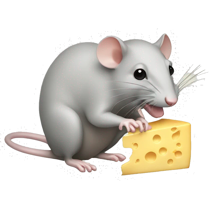 rat eating cheese emoji