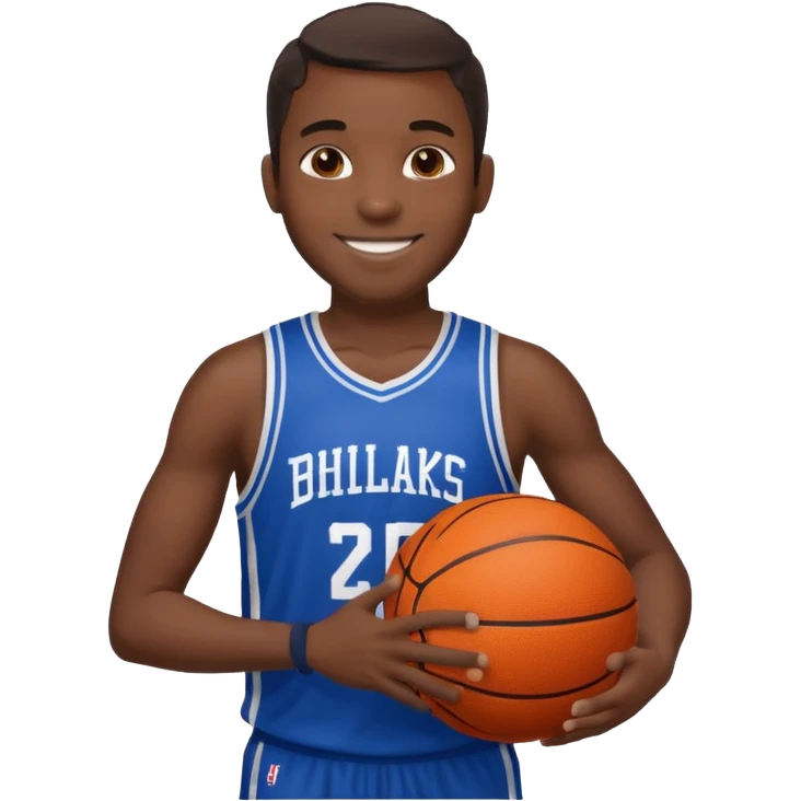black man holding basketball ball emoji