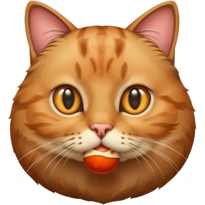 Katze mit einer großen Frikadelle emoji