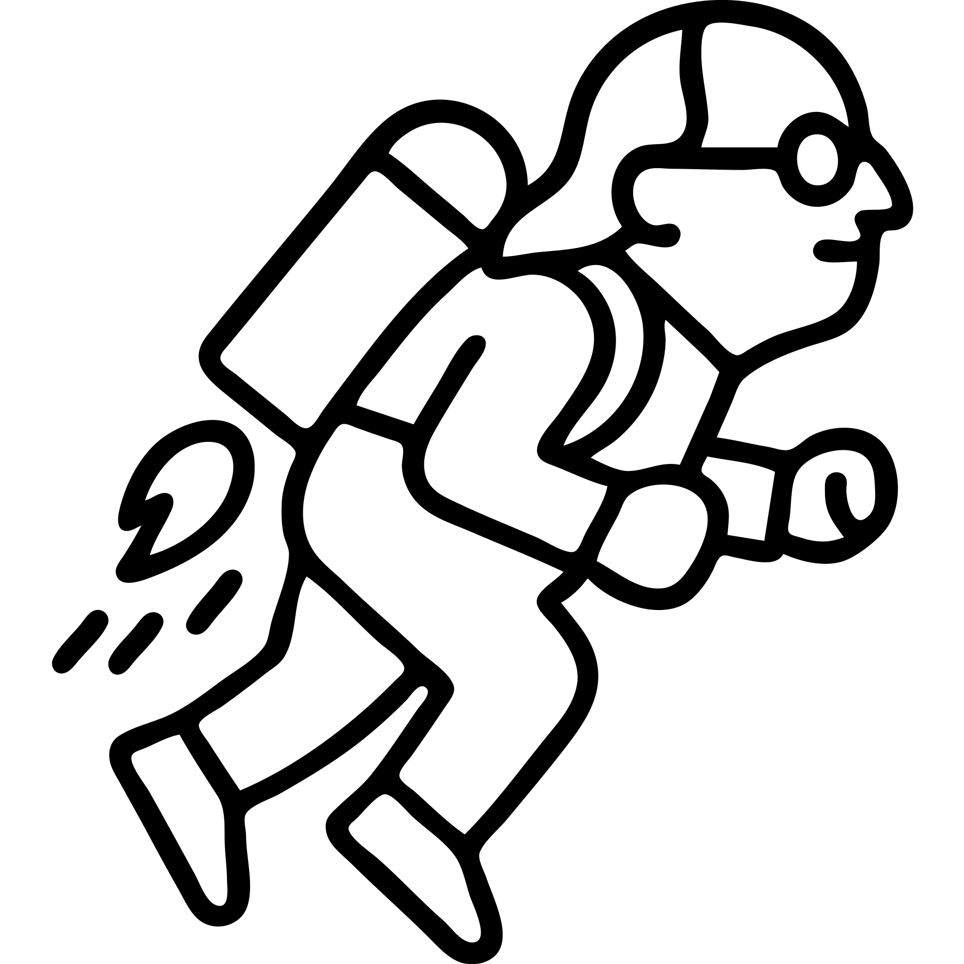 Minimalist black outline icon of Ben Franklin flying with a jetpack, startup logo style emoji