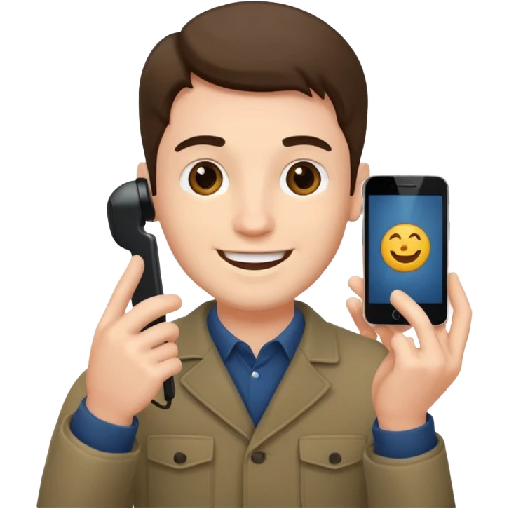 Man recording on phone emoji