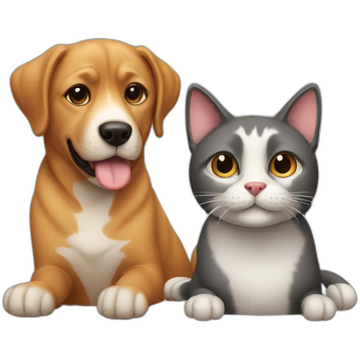 A cat and dog emoji