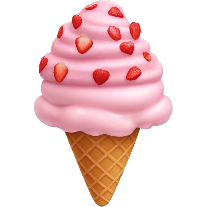 strawberry Ice cream with pink sprinkles  emoji