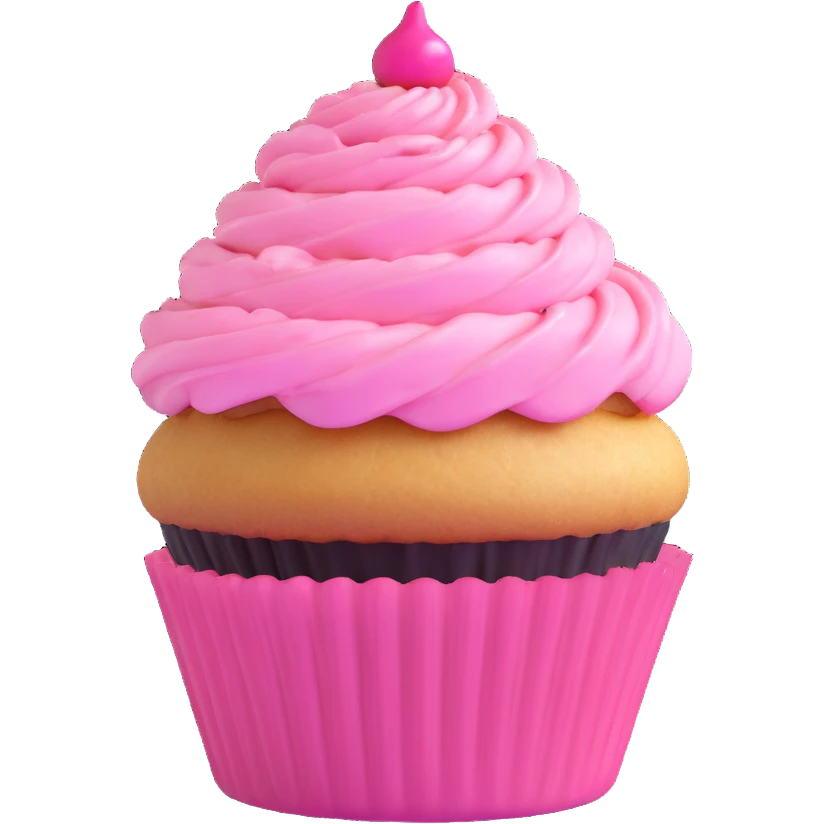 cupcake with pink icing emoji