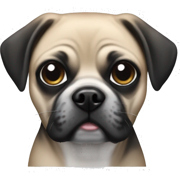 Black and White puggle emoji