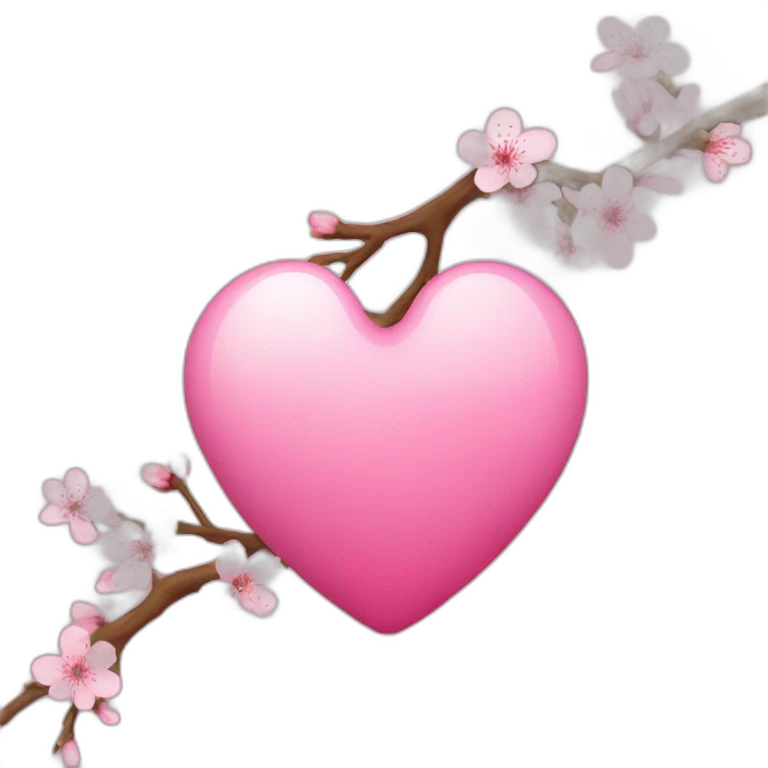 Pink  heart with cherry blossom inside  emoji