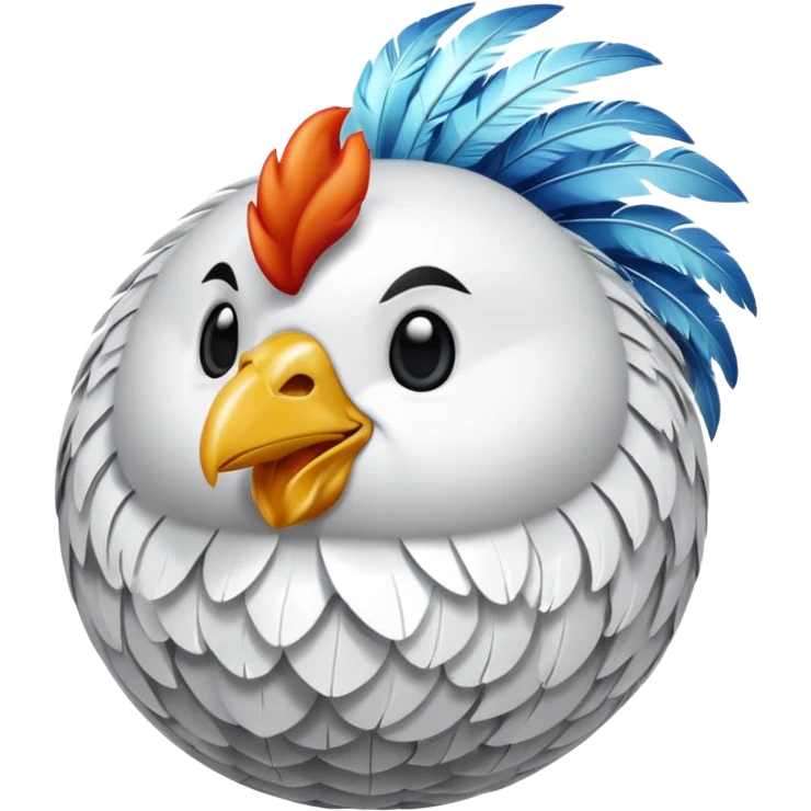 boule disco à facette et poule emoji