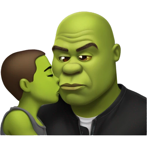 Shrek kissing kanye west emoji