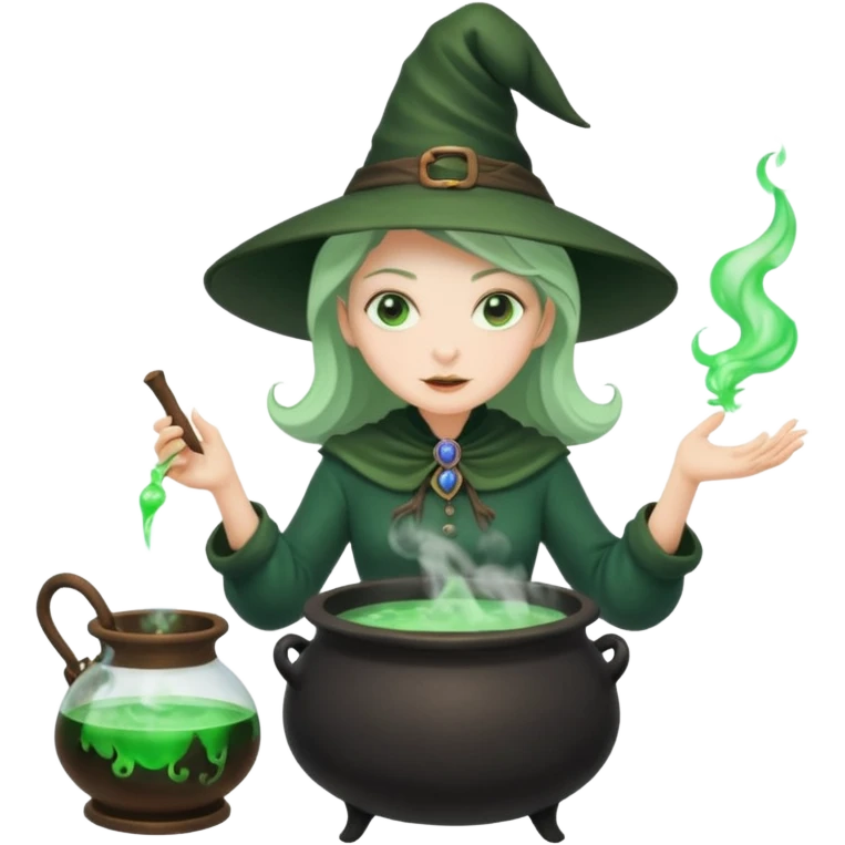green witch cooking potion emoji