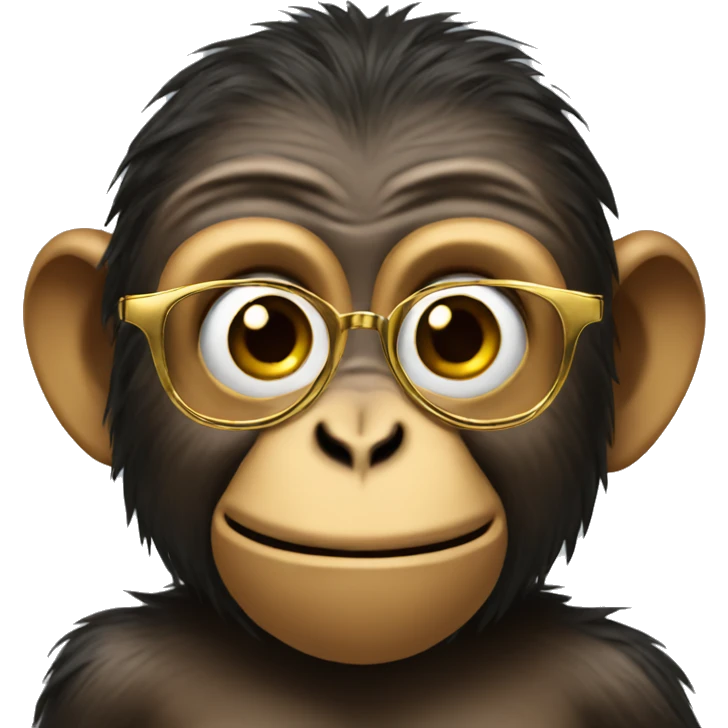Monkey with glasses and gold teeth  emoji