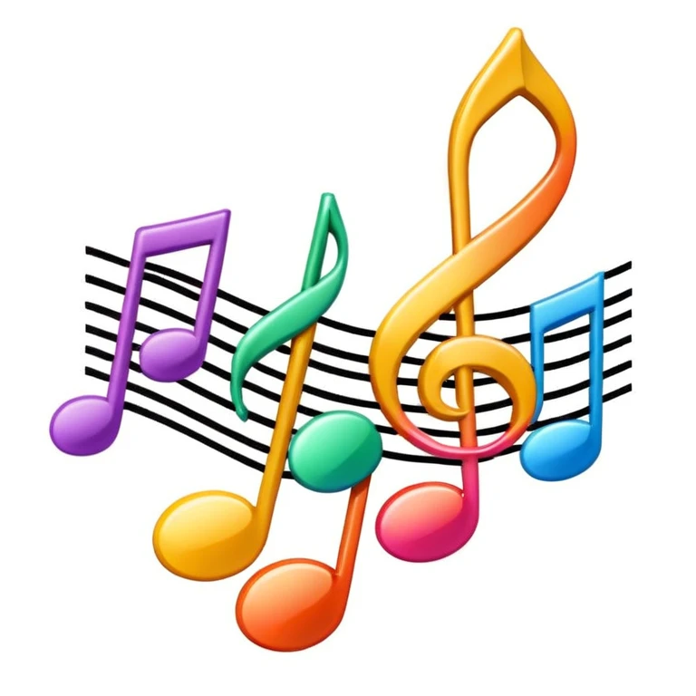 Thanks with musical notes  emoji
