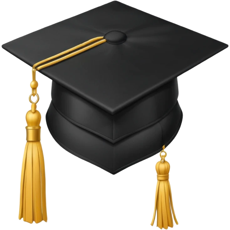 graduation cap with black cap emoji