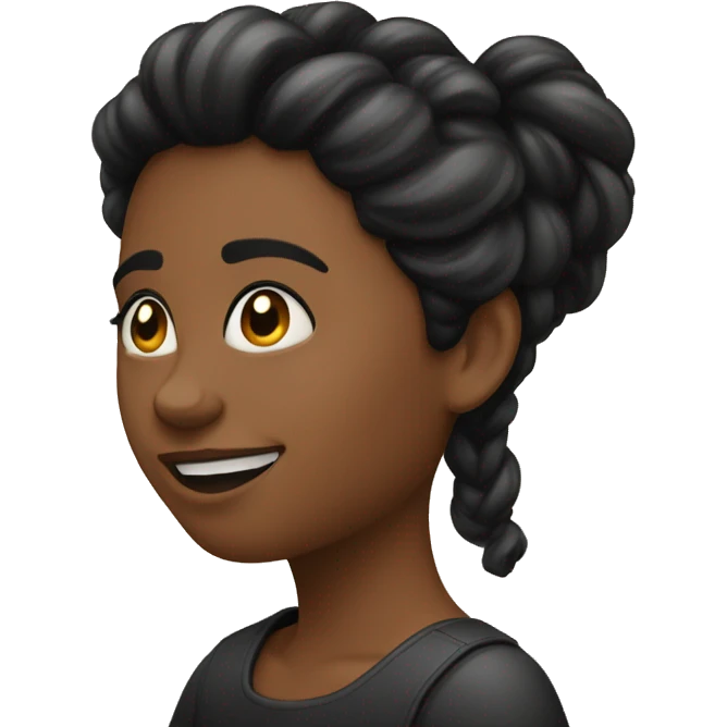 una chica  con una bincha con pelo negro emoji