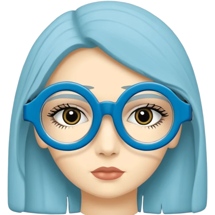 O data cu parul saten ,ochii griji-albastrii ,ochelari și codițe de pisica ..și langa o pisicuță alba pufoasa ,cu ochii verzi și o a doua pisica siameza pufoasa cu capul maro -negru și coada ,restul corpului un maro deschis spre alb  , ochii albaștrii  emoji