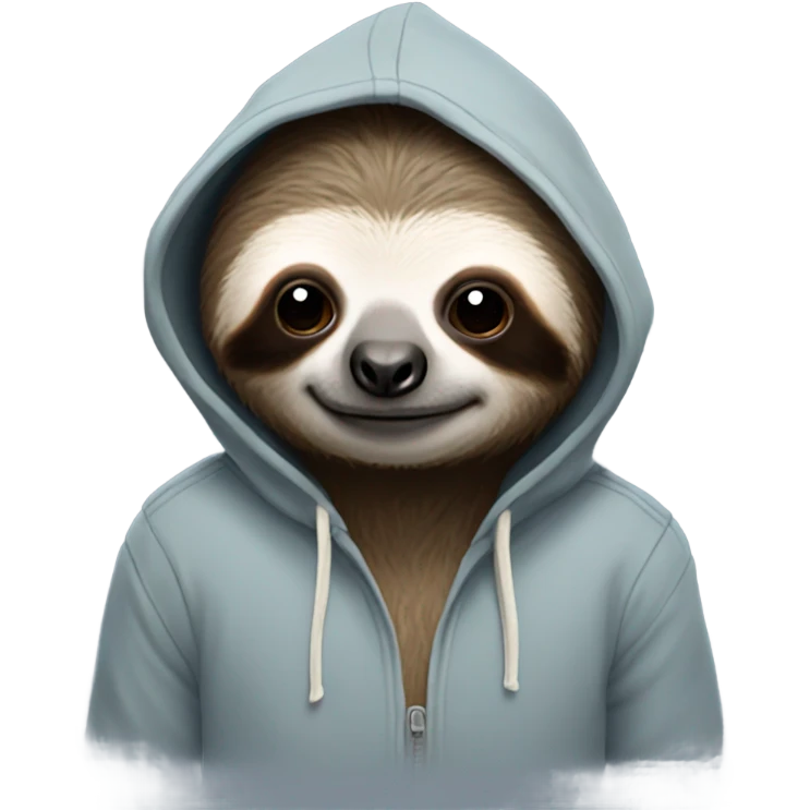 Sloth wearing hoodie  emoji