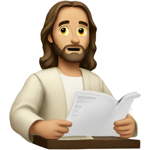 Jesus Christ doing taxes emoji