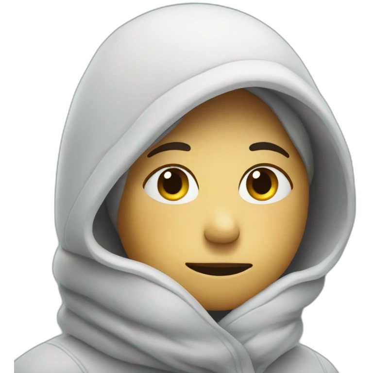 person embraces cold emoji