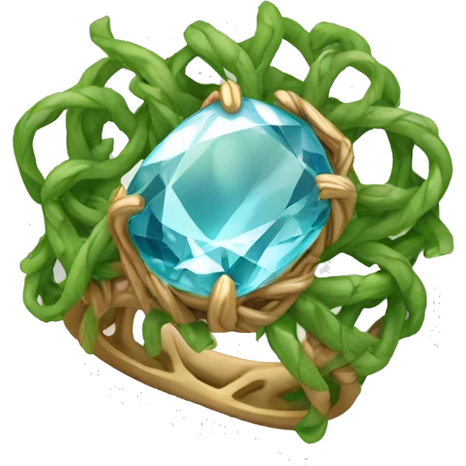 crystal ring covered with vines emoji