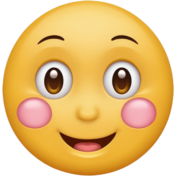 Emoji, yellow round smiling face, pronounced shame emoji