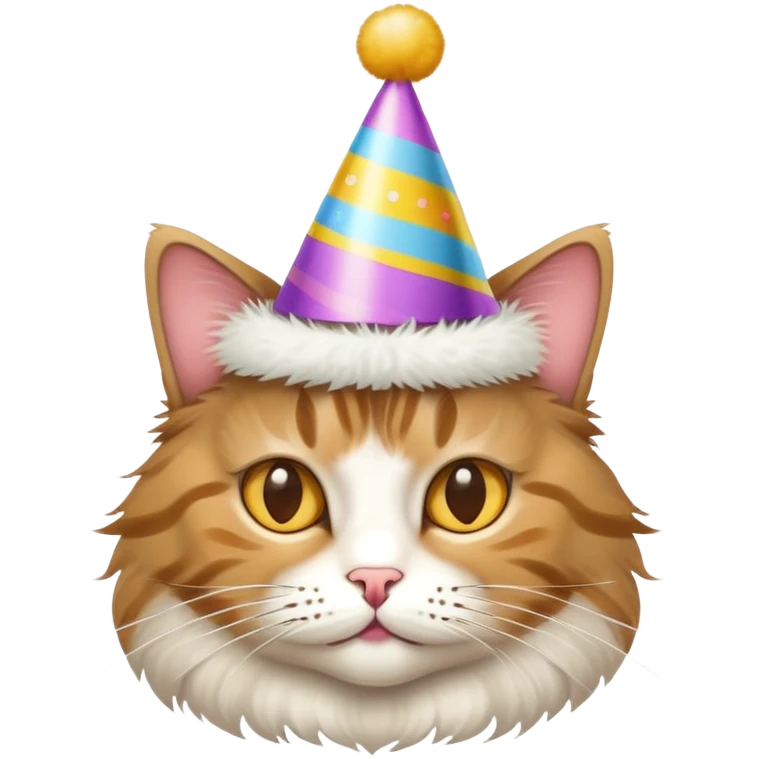 cat have a birthday hat emoji