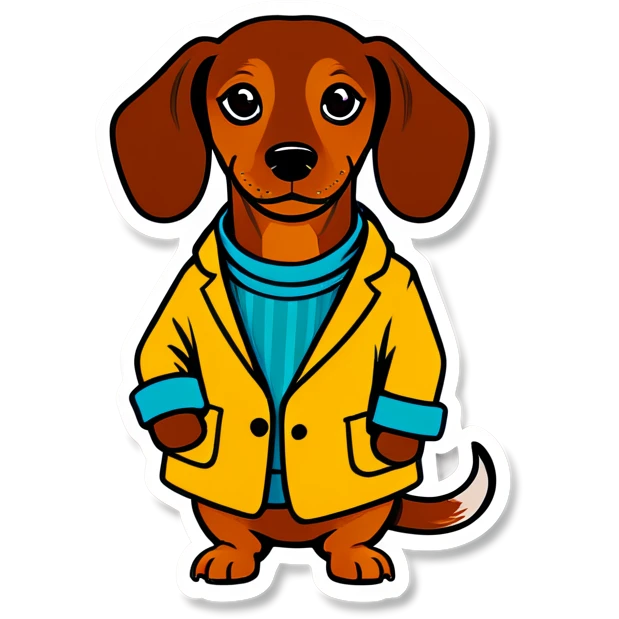 Dachshund dog with clothes emoji