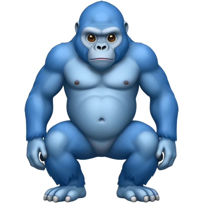 a blue gorilla with no legs emoji