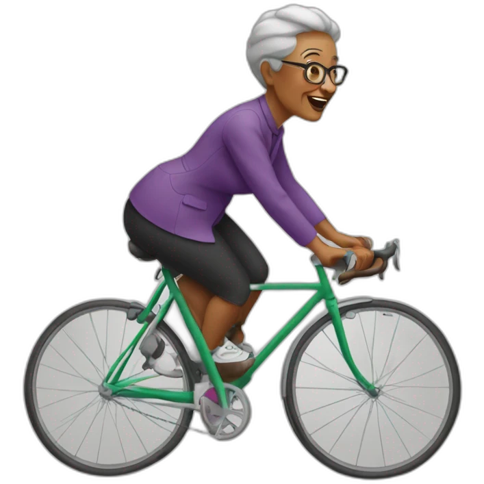 mamie sur un velo emoji