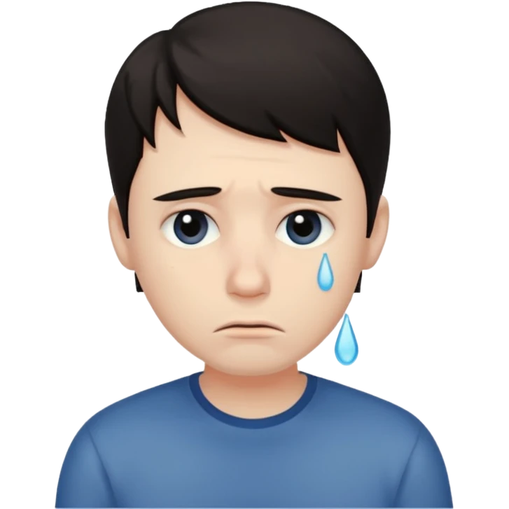 Sad man: dark hair emoji