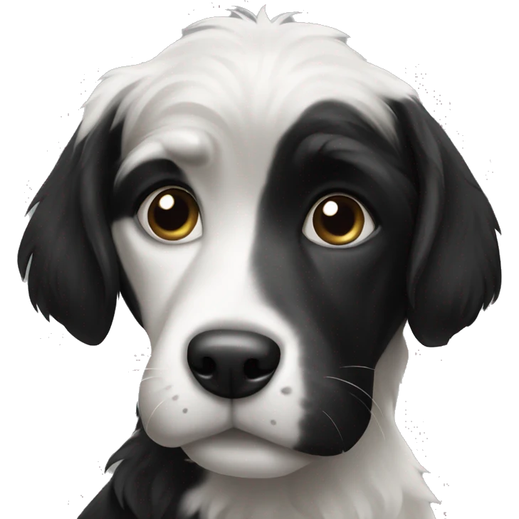 Black and white dog emoji