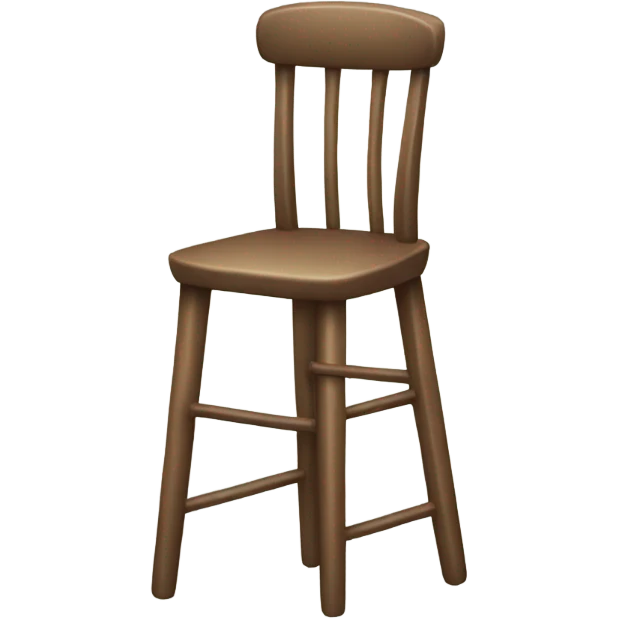 Dangling legs form a tall chair emoji