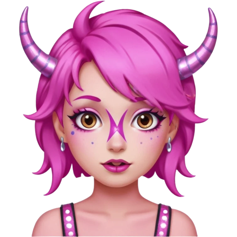 glitter pink girl naughty selfie glitter pink horns emoji