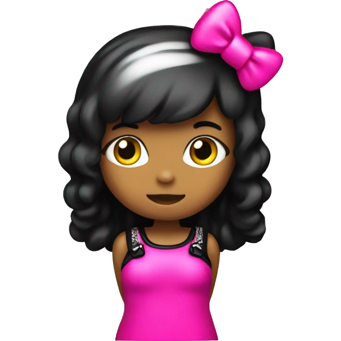 Hello kitty hot pink and black emoji
