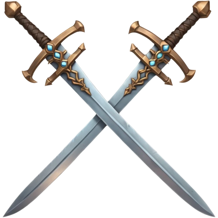  two sword cross, world of war craft style emoji