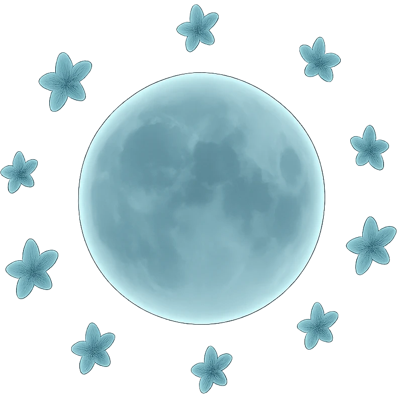 Add small, glowing stars around the moon with a soft glow. Maintain the matte glass style with translucent and frosted effects, ensuring the stars complement the moon's gentle highlights and overall appearance. emoji