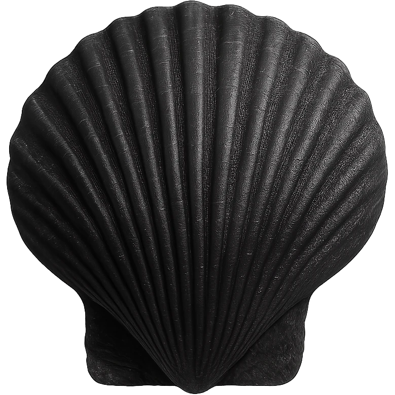 Black seashell, remove background emoji