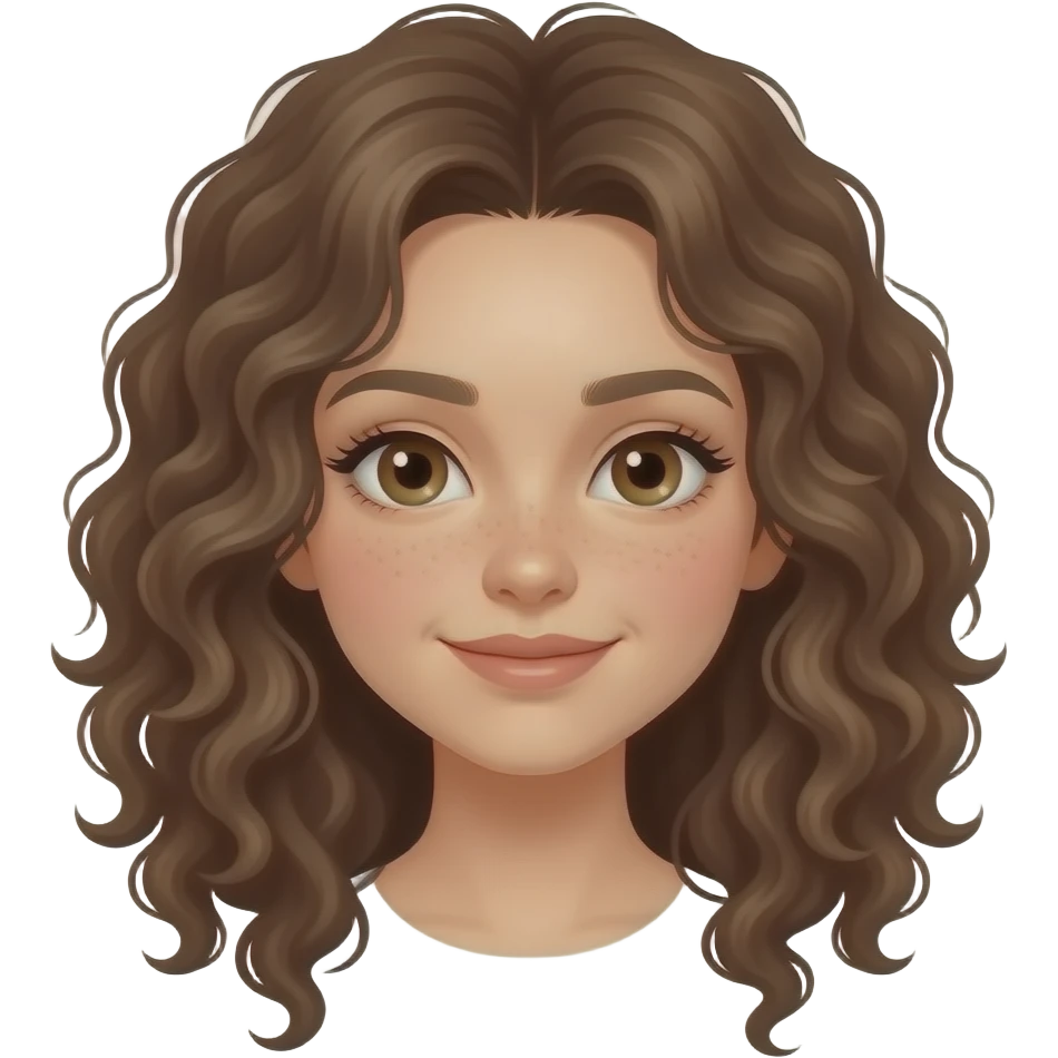 chica con rulos morena clara y linda emoji