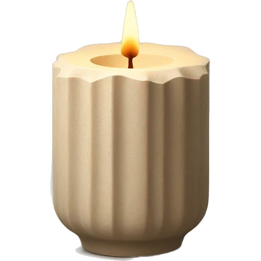 candle in beige concrete ridged vessel emoji