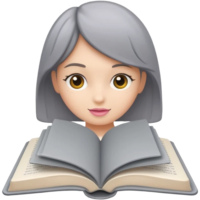 Gray Open book in a girly style emoji