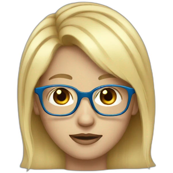 Blond hair blue eyes and glasses emoji