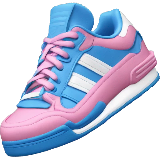Pink and blue adidas sneaker emoji