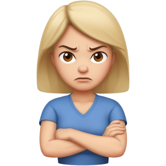 angry mom with arms crossed emoji