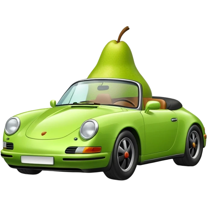 plain pear in a porshce emoji