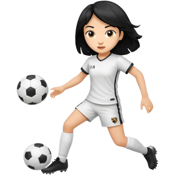 girl tha plays football black hair white emoji