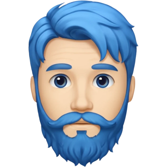 a man with blue a wavy hair, beard emoji